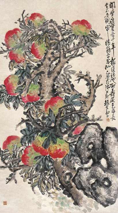 赵云壑 寿桃 立轴